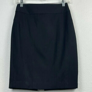 EXPRESS Skirt Womens Size 0 Pencil-Straight Seamed Back Vent Mini Stretch Black